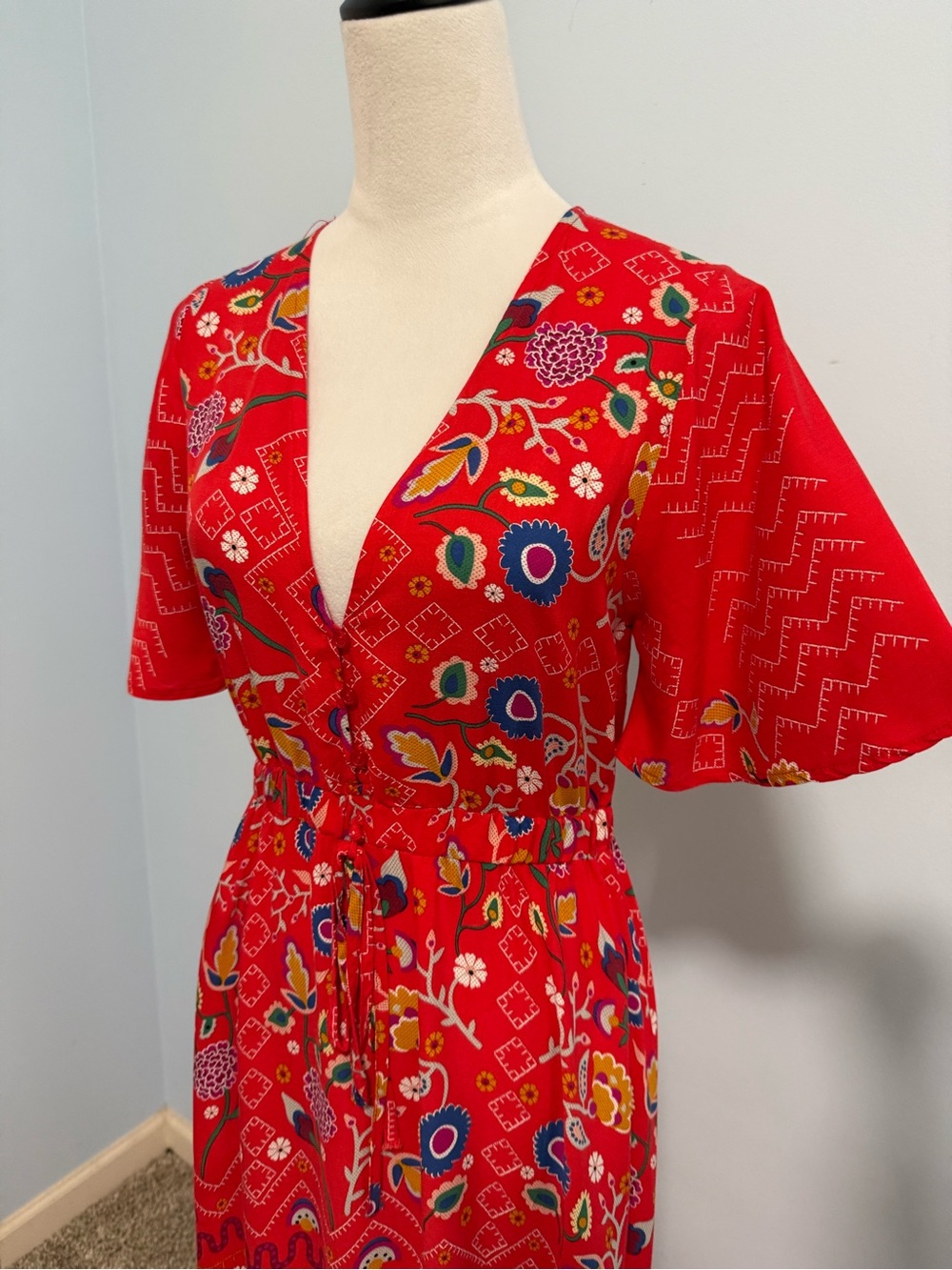 JAASE ANTHROPOLOGIE Maxi Dress Sz M Sweet Escape Ashland Boho Hippie Cottage - Picture 4 of 12